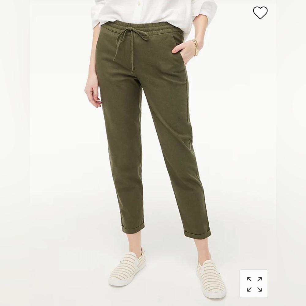 NWT! J. Crew Linen-cotton blend drawstring pant